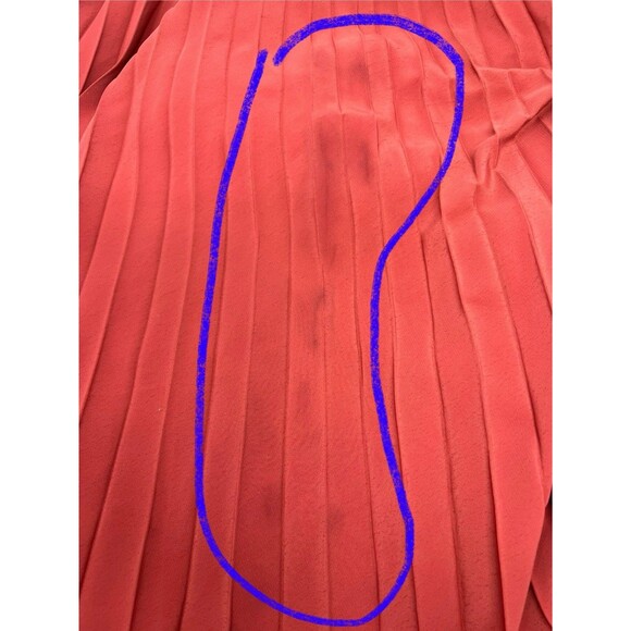 Anthro Midi Dress Pleated Chiffon Rust Orange Sweetheart Bodice XS 4/6 Chic Prom - Picture 8 of 14